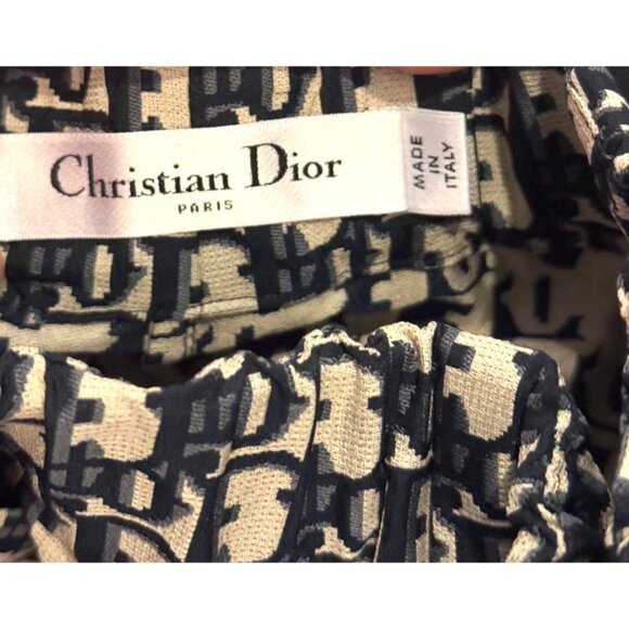 Christian Dior Monogram Print Wrap Skirt With Buckle Detail Black & White Womens - Picture 10 of 10